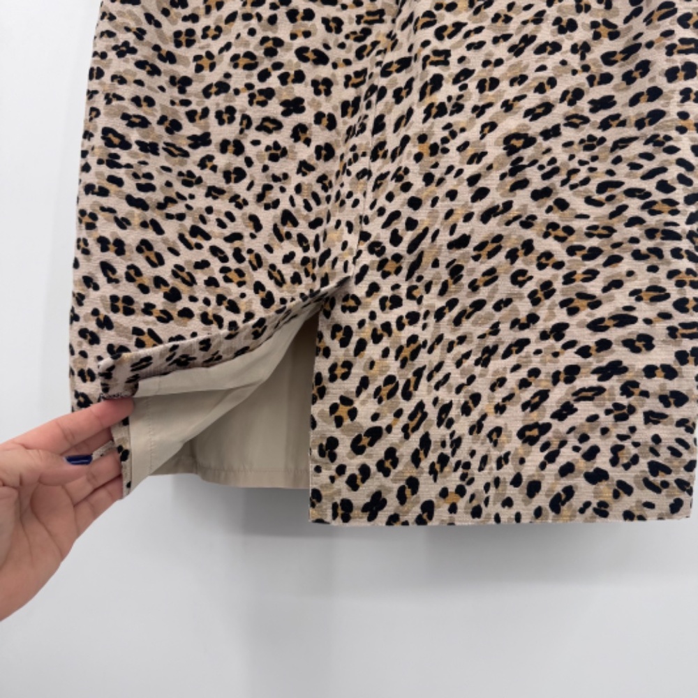 Banana Republic Skirt Women 8 Beige Animal Print Office Pencil Mob Wife Career - Picture 3 of 11